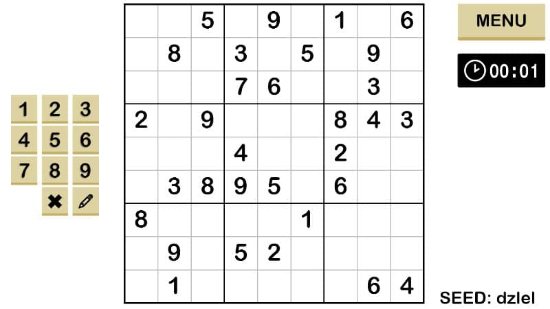 slot machine method for sudoku